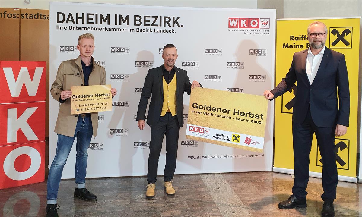 Die Initiatoren des Projektes „Goldener Herbst in der Stadt Landeck – kauf in 6500!“