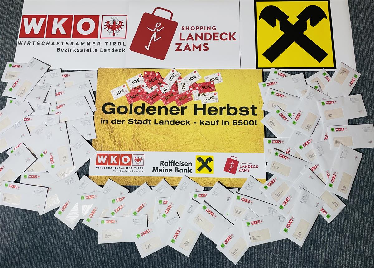 210 Glückskuverts mit Gutscheinen der Leistungsgemeinschaft Landeck-Zams konnten bisher an treue Kunden der Stadt Landeck zugestellt werden.