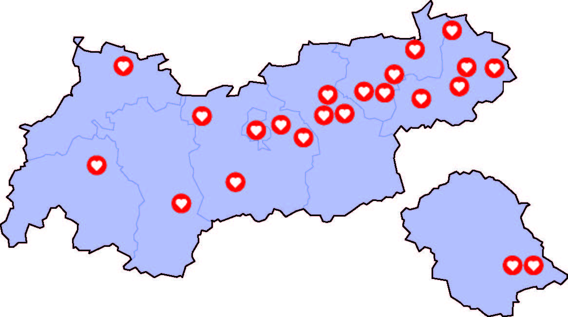 Landkarte - Tiroler Gutscheine